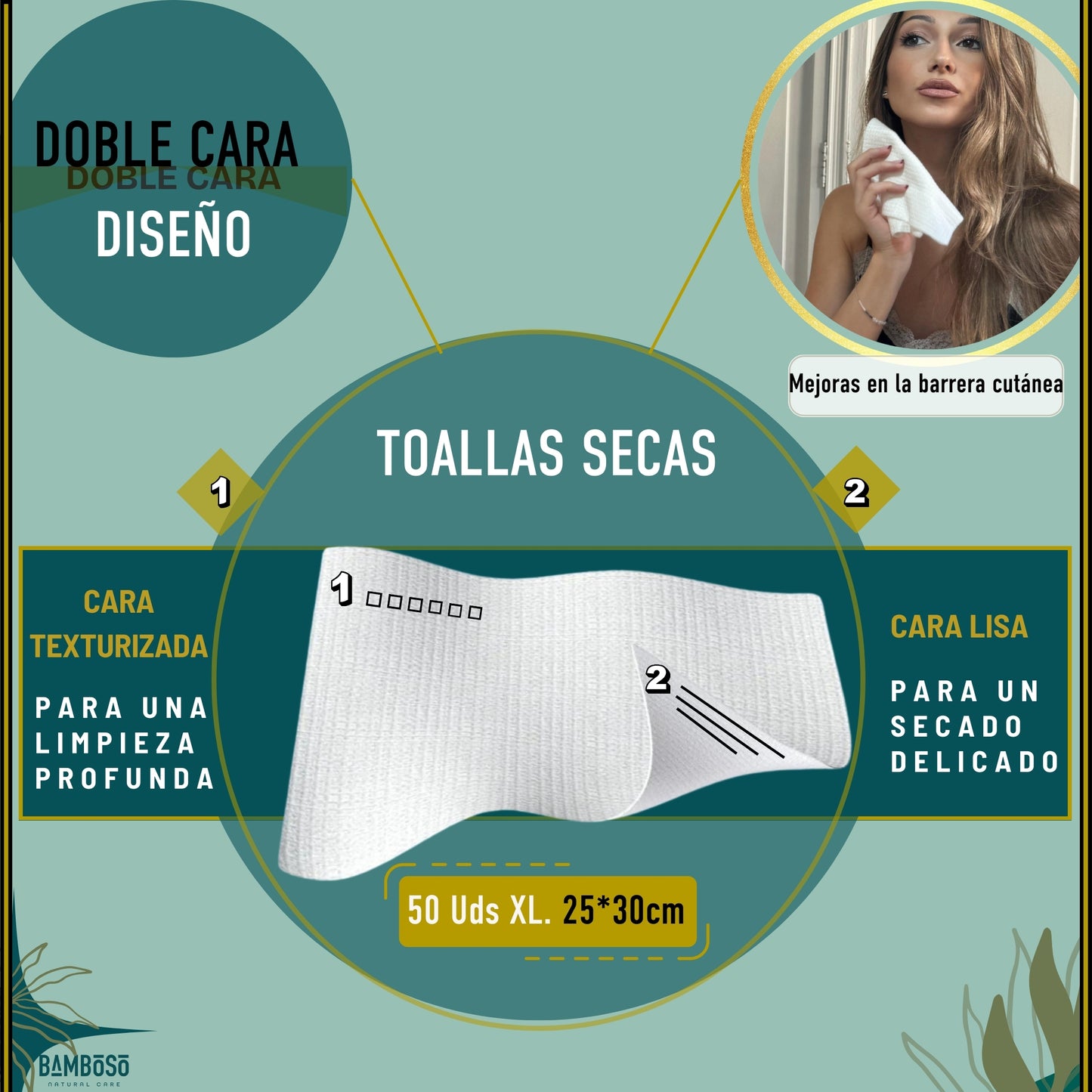 Toallas Faciales Desechables de Bambú – Limpieza Natural y Suave