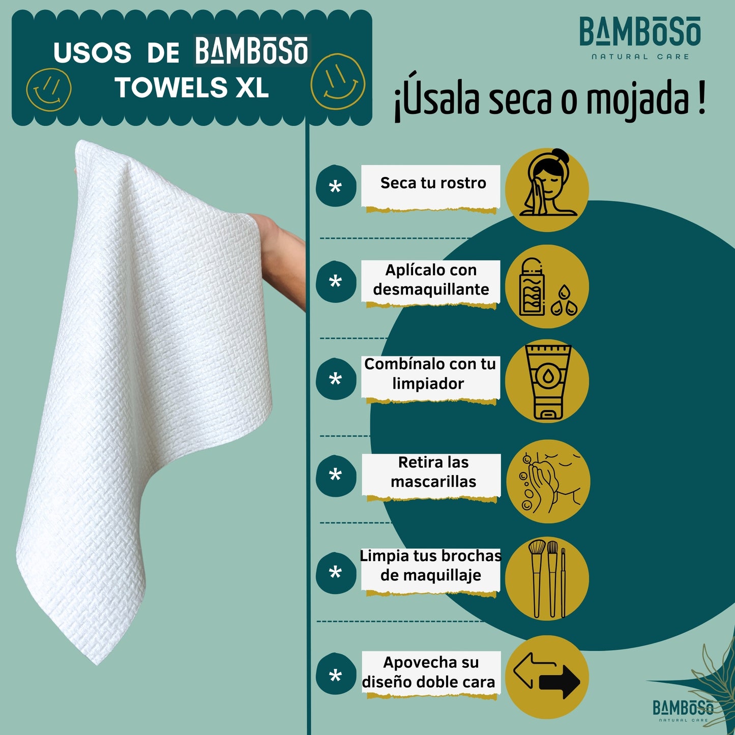 Toallas Faciales Desechables de Bambú – Limpieza Natural y Suave