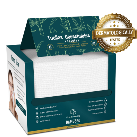 Toallas Faciales Desechables de Bambú – Limpieza Natural y Suave