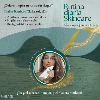 Toallas Faciales Desechables de Bambú – Limpieza Natural y Suave
